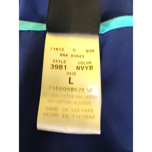 Cherokee Women's Navy Blue Top with Stripes - Picture 5 of 7